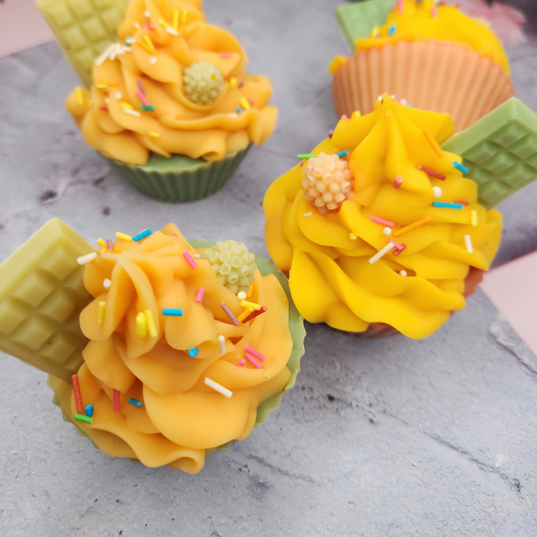 Fruit-Infused Natural Handmade Cupcake Soap -Portrait- The Bath Essence