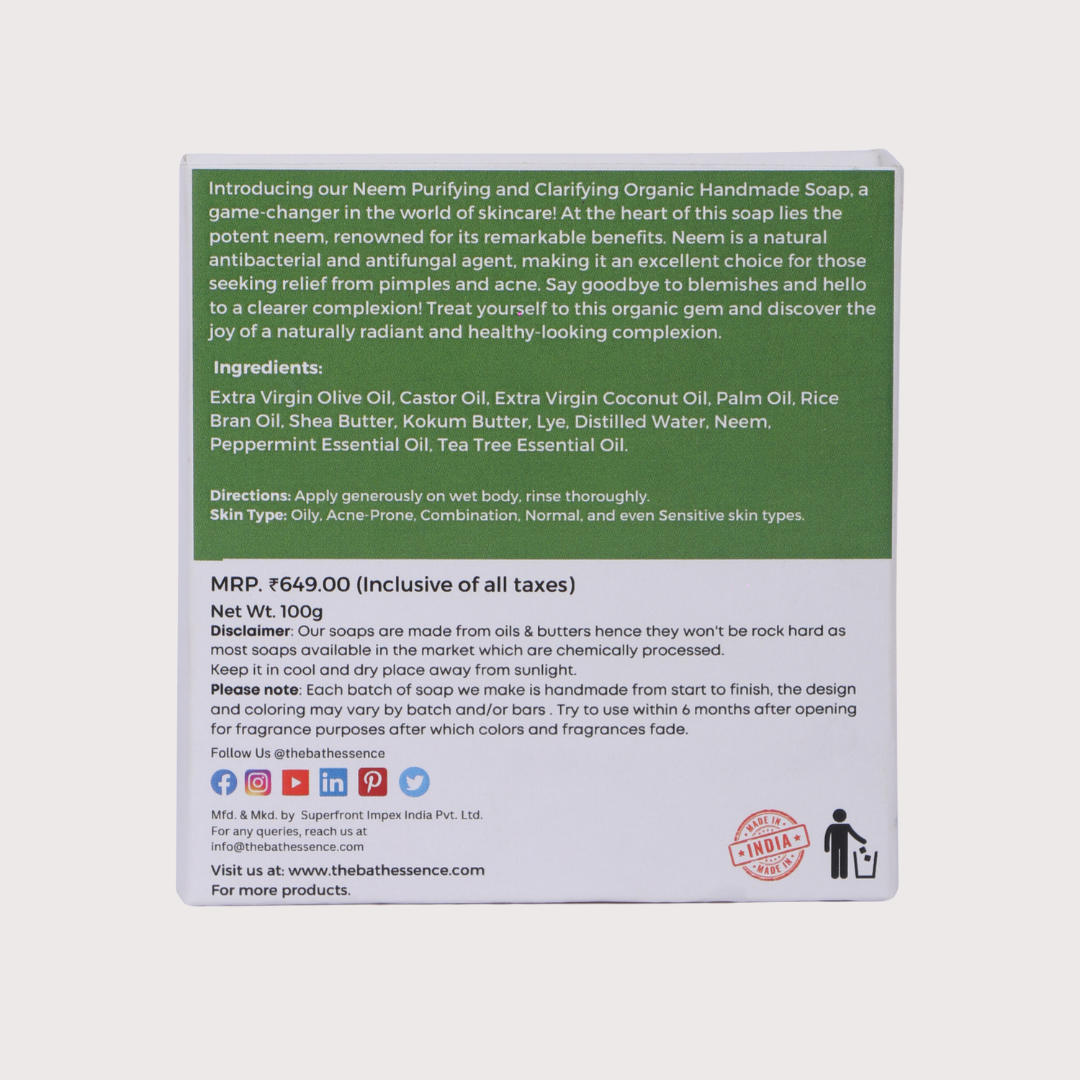 Neem Purifying and Clarifying Organic Handmade Soap