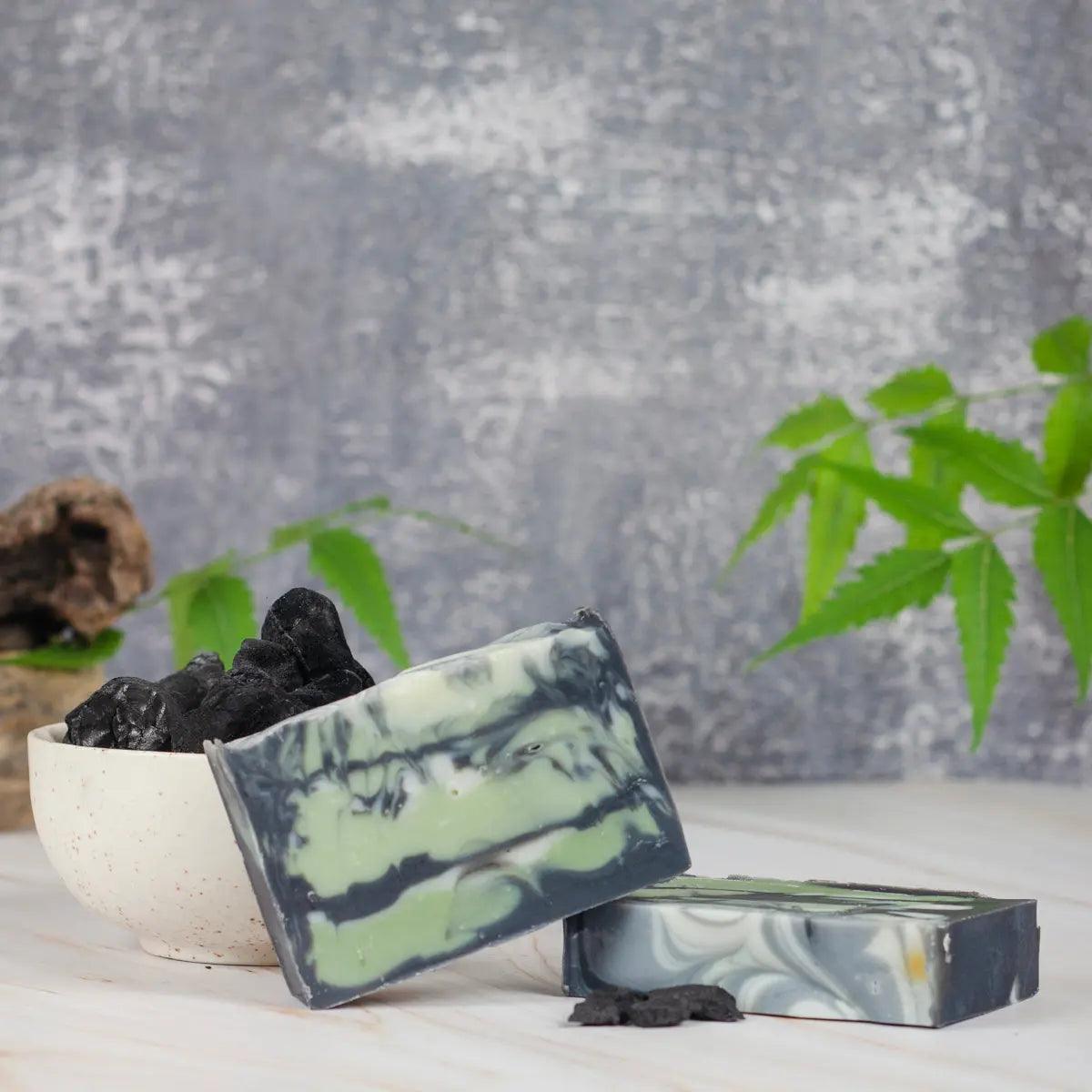 Charcoal French Green Clay Handmade Soap - The Bath Essence | creative two