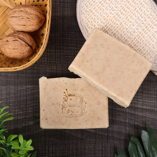Organic Handmade Walnut Beetroot Infused Exfoliating Soap