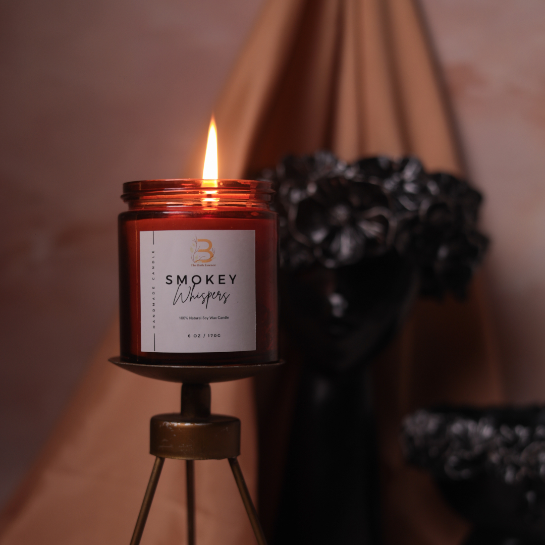 Smokey Whisper Soy Scented Candle The Bath Essence